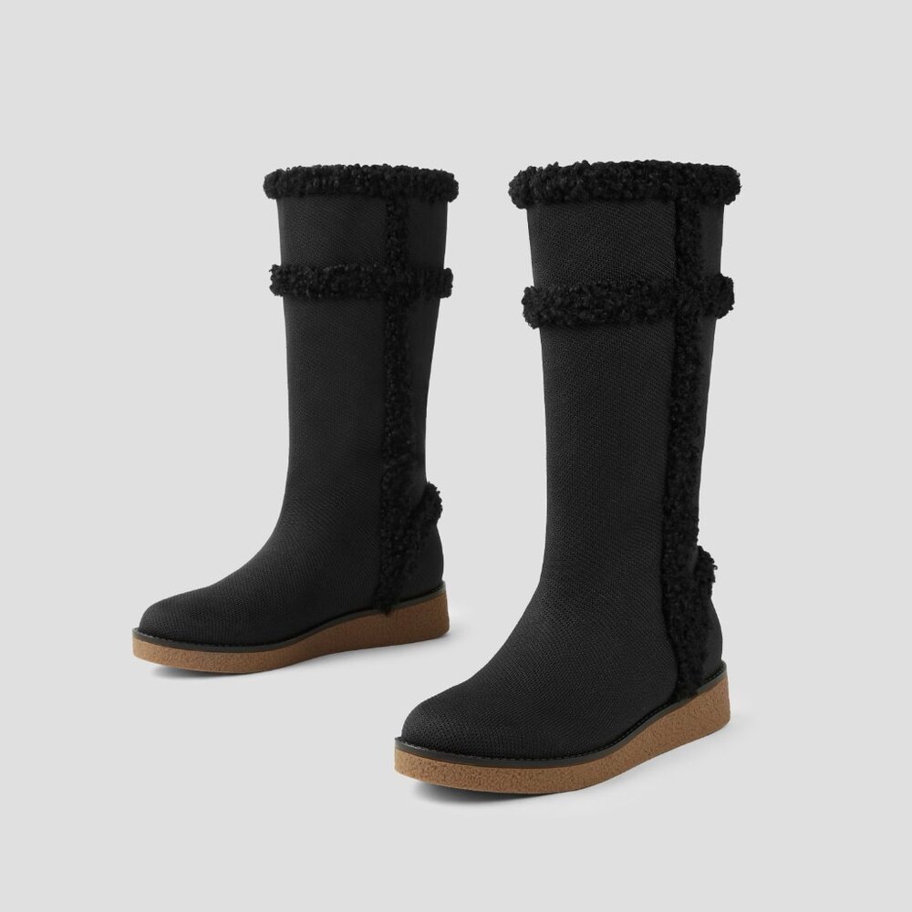 VIVAIA- Round-Toe Water-Repellent Faux Fur Boots (Camila) - Picture 4 of 4
